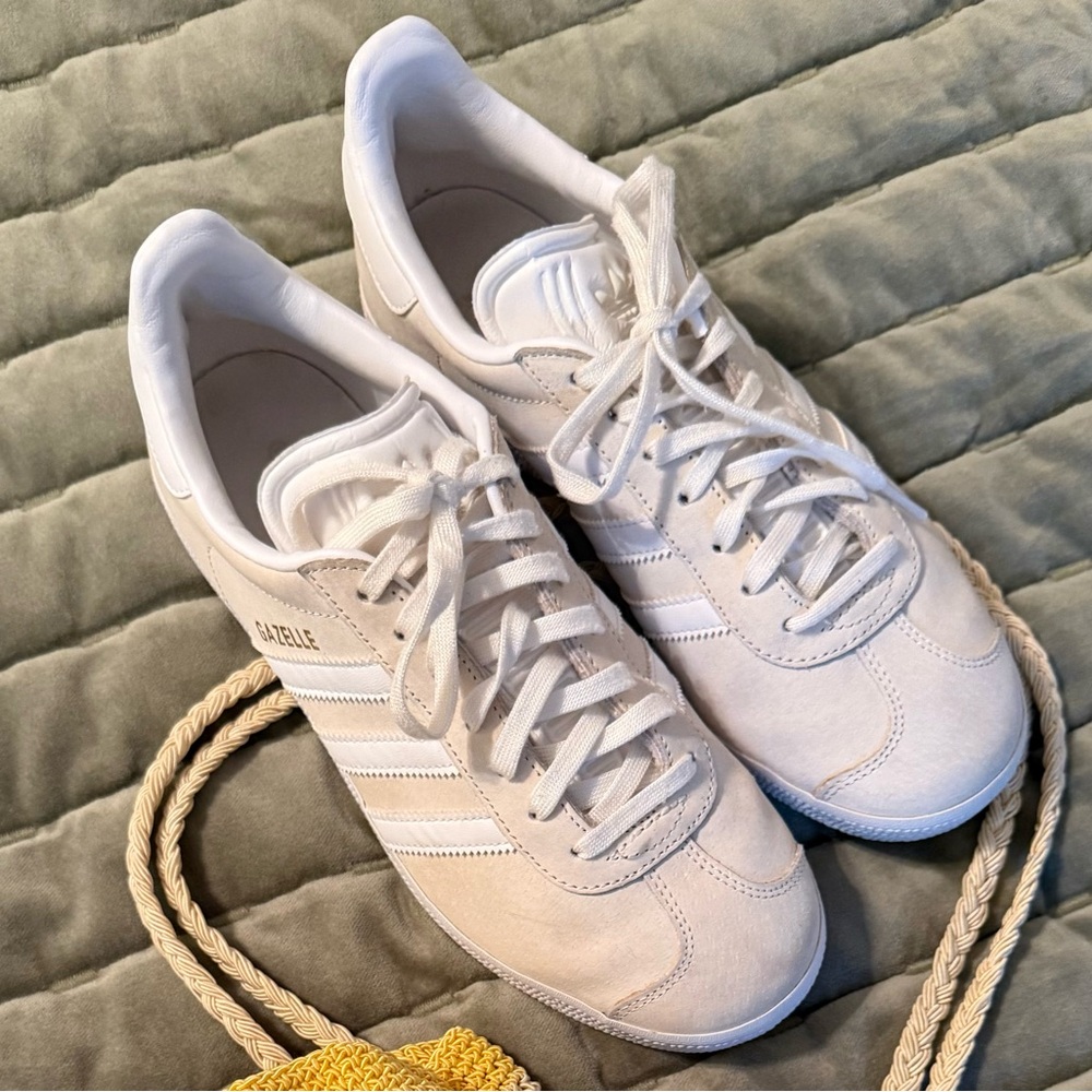 Adidas Women's cream and white Athletic Sneakers